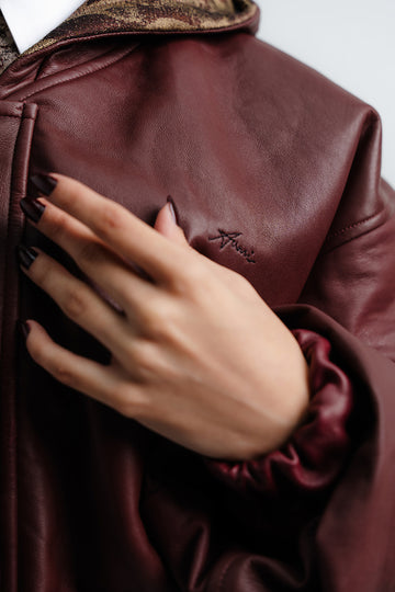 'CHAMPA' Leather Hoodie Jacket (Women)